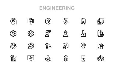 Makine ve Mekanik Simgeler. Yapısal, Sivil ve Elektrik Mühendisliği Projeleri İçin Kapsamlı Koleksiyon