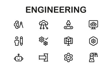 Makine ve Mekanik Simgeler. Yapısal, Sivil ve Elektrik Mühendisliği Projeleri İçin Kapsamlı Koleksiyon