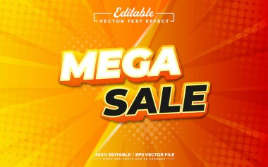 Mega satışı düzenlenebilir 3d metin efekti tasarımı