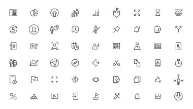 Vector business and finance editable stroke line icon set with money, bank, check, law, auction, exchance, payment, wallet, deposit, piggy, calculator, web and more isolated outline thin symbol