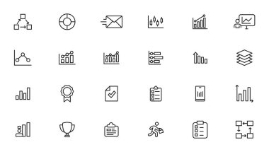 Vector business and finance editable stroke line icon set with money, bank, check, law, auction, exchance, payment, wallet, deposit, piggy, calculator, web and more isolated outline thin symbol