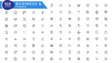 Vector business and finance editable stroke line icon set with money, bank, check, law, auction, exchance, payment, wallet, deposit, piggy, calculator, web and more isolated outline thin symbol