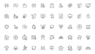 Büyüme ve başarı çizgisi simgeleri koleksiyonu. Büyük UI simgesi düz dizayn edildi. İnce taslak simgeleri paketle.