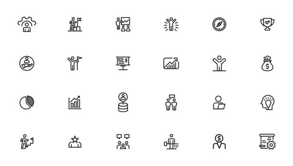 Symbole Für Geschäfts Und Managementlinien Gesetzt Sammlung Von Management Symbolen — Stockvektor