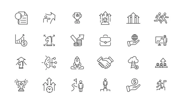 stock vector Growth and success line icons collection. Big UI icon set in a flat design. Thin outline icons pack.