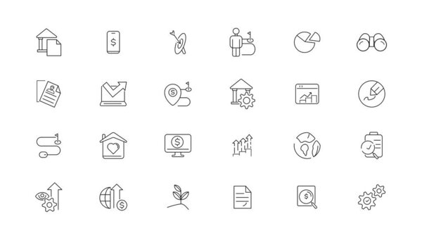 Коллекция иконок линии роста и успеха. Большой значок пользовательского интерфейса в плоском дизайне. Пакет иконок с тонкими контурами.