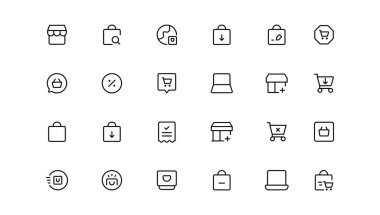 E-Commerce line icons set. E-Commerce outline icons collection. Shopping, online shop, delivery, marketing, store, money, payment, price