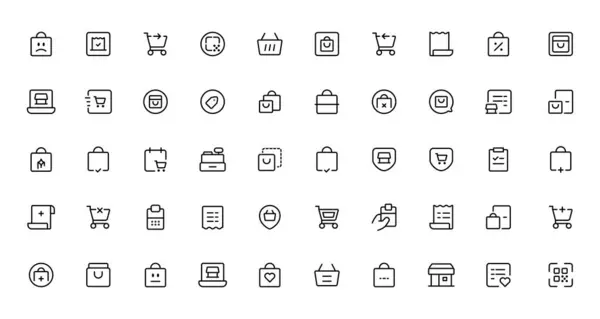 Commerce Line Icons Set Commerce Outline Icons Collection Shopping Online — Stockový vektor