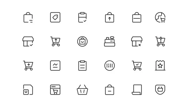 Commerce Line Icons Set Commerce Outline Icons Collection Shopping Online — Image vectorielle