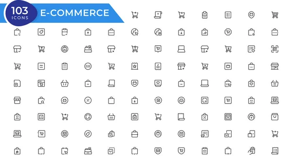 E-Commerce line icons set. E-Commerce outline icons collection. Shopping, online shop, delivery, marketing, store, money, payment, price