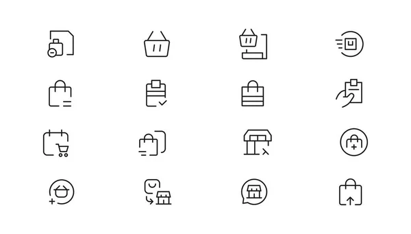 Shopping Icons Set Commerce Icon Collection Online Shopping Thin Line — Stock Vector