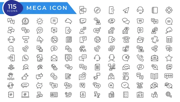 Customer service icon set. Containing customer satisfied, assistance, experience, feedback, operator and technical support icons. Line icon collection