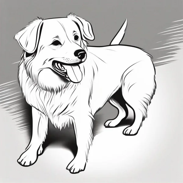 Очаровательная Собака Виляла Хвостом Расплавила Всем Сердца — стоковый вектор