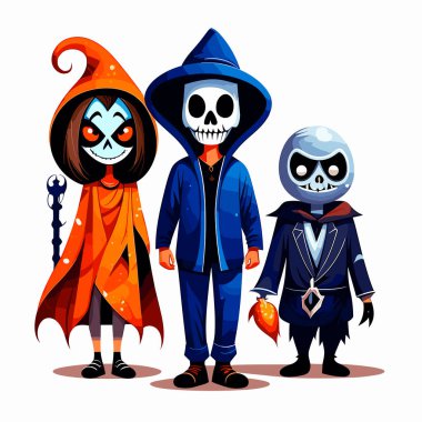 Korkunç Kostüm Cadılar Bayramı çizimi 