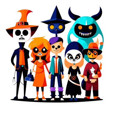 Korkunç Kostüm Cadılar Bayramı çizimi 