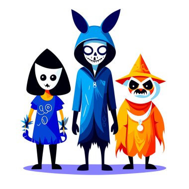 Korkunç Kostüm Cadılar Bayramı çizimi 