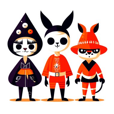 Korkunç kostümler cadılar bayramı resimli çizgi filmi