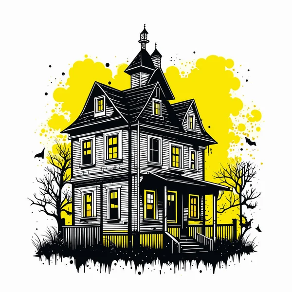 Haunted House Halloween Illustration — Stock Photo, Image