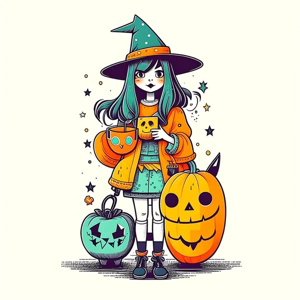 Disfraz Halloween Halloween Ilustración — Foto de Stock