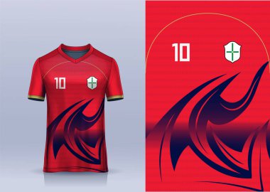 Tişört spor tasarım şablonu, futbol kulübü için futbol forması modeli. üniforma ön görünümü.