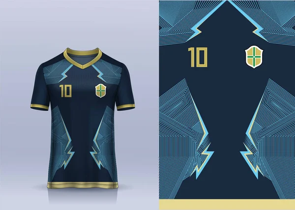 Shirt Wzór Sportowy Soccer Jersey Makieta Dla Klubu Piłkarskiego Jednolity — Wektor stockowy