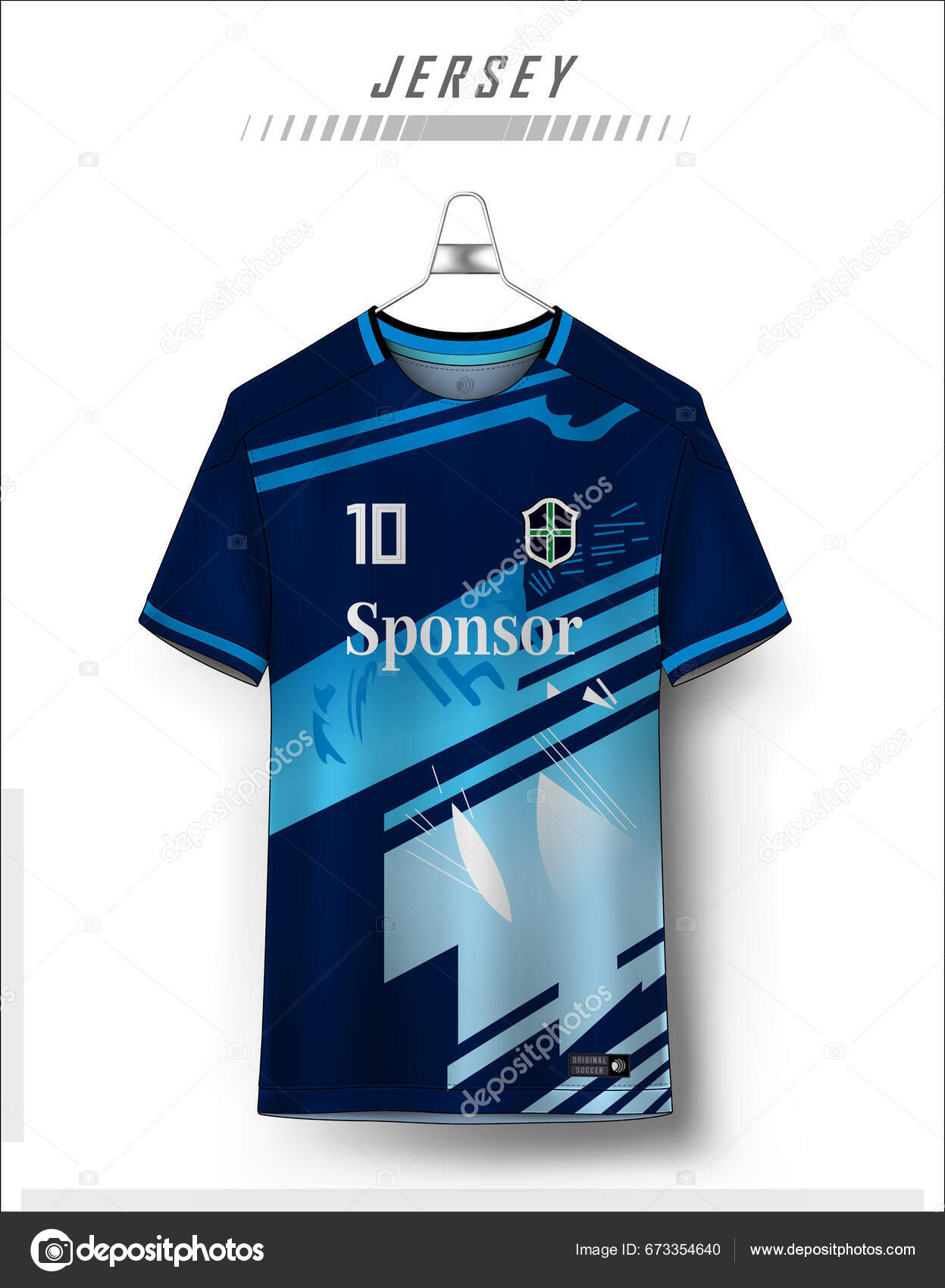 Sport T-shirt Design Soccer Jersey Mockup For Football Club. Uniform Front  And Back