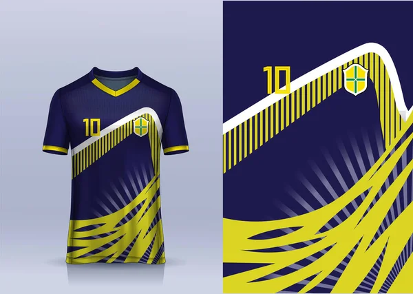 体育T恤衫的面料纺织品设计 足球俱乐部的球衣造型 统一的前视图 — 图库矢量图片