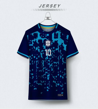 Vektör süblimleşmesi spor kıyafetleri profesyonel futbol forması şablonları dizayn eder.