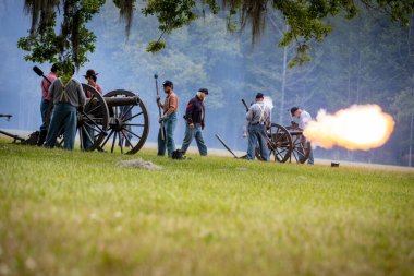 Civil war reenactment at Port Hudson in Louisiana in 2023. High quality photo clipart