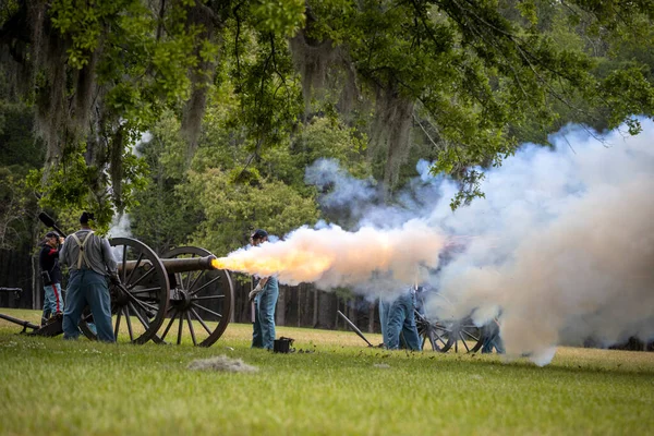 stock image Civil war reenactment at Port Hudson in Louisiana in 2023. High quality photo