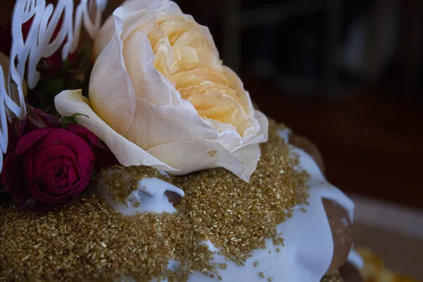 Шоколадный Свадебный Торт Клубникой Высокое Качество Фото — стоковое фото