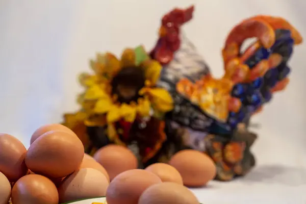 Коричневые Дворовые Яйца Высокое Качество Фото — стоковое фото