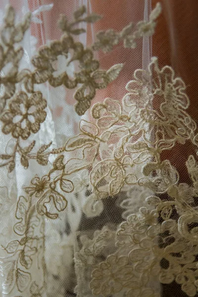 Detalhe Laço Vestido Noiva Foto Alta Qualidade — Fotografia de Stock