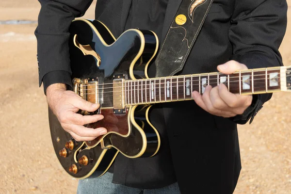 기타를 플레이어의 매크로 품질의 — 스톡 사진