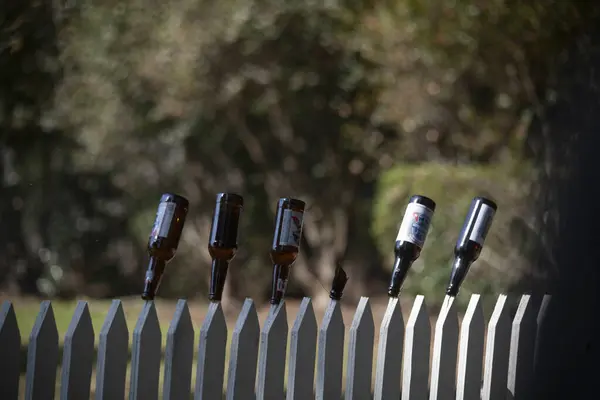 Tirando Botellas Cerveza Una Cerca Foto Alta Calidad — Foto de Stock