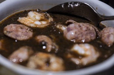 Güney deniz ürünleri yahnisinin Macro 'su. Yüksek kalite fotoğraf