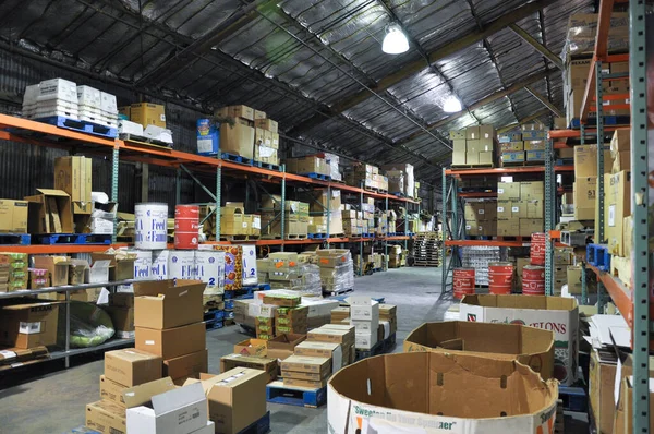 Interior Local Food Bank Warehouse High Quality Photo — Stock Photo, Image