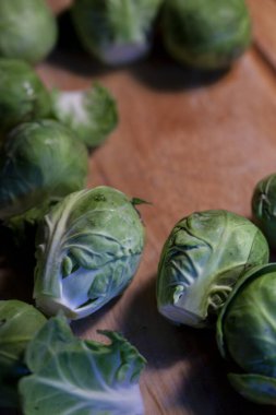 Taze brussel filizlerini kapatın. Yüksek kalite fotoğraf