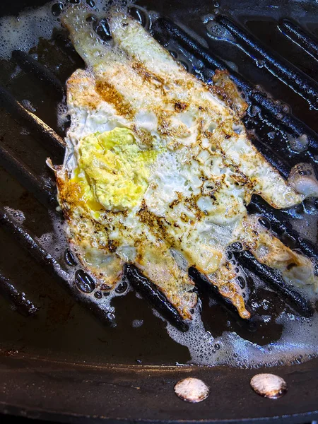 Jajko Gotowane Patelni Wysokiej Jakości Zdjęcie — Zdjęcie stockowe