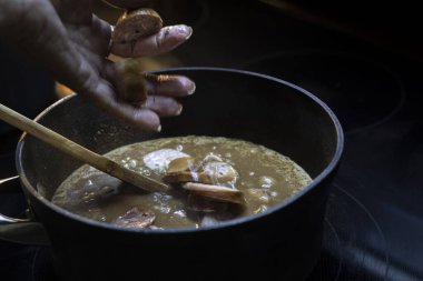 Çikolata parçacıklı ve şekerli kurabiye. Yüksek kalite fotoğraf