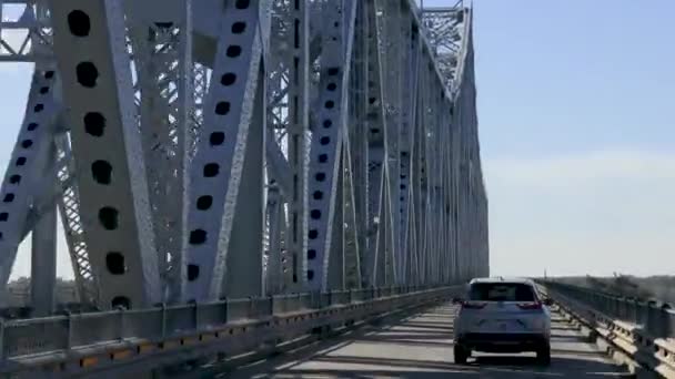 Rijd Huey Long Bridge Baton Rouge Hoge Kwaliteit Beeldmateriaal — Stockvideo