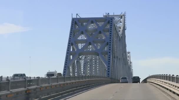 Przejeżdżając Przez Huey Long Bridge Baton Rouge Wysokiej Jakości Materiał — Wideo stockowe