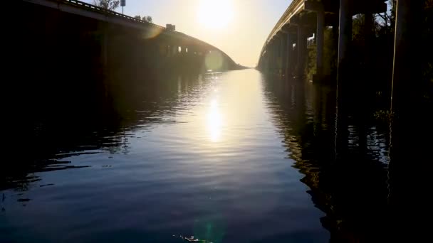 Most Bagienny Atchafalaya Zachodzie Słońca Luizjanie Wysokiej Jakości Materiał — Wideo stockowe