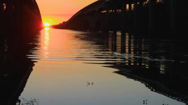 Most Bagienny Atchafalaya Zachodzie Słońca Luizjanie Wysokiej Jakości Materiał — Wideo stockowe