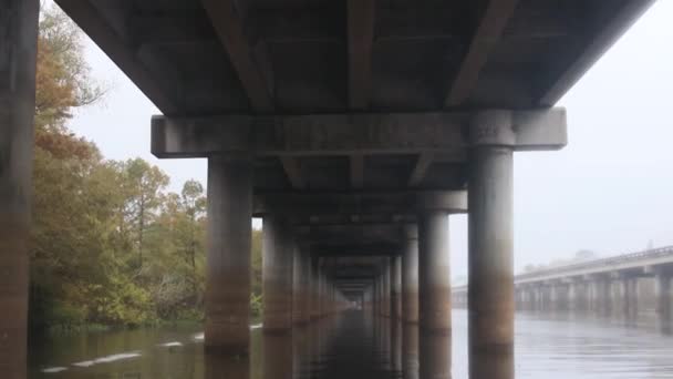 Mostek Atchafalaya Při Západu Slunce Louisianě Vysoce Kvalitní Záběry — Stock video