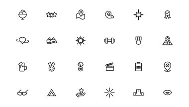 Yaşam Tarzı ve Eğlence ikonları. İnce çizgi simgeleri koleksiyonu. Özet simgesi