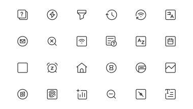 Ui ux simge seti, kullanıcı arayüzü simgesi koleksiyonu. Taslak simgesi