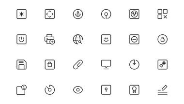 Ui ux simge seti, kullanıcı arayüzü simgesi koleksiyonu. Taslak simgesi