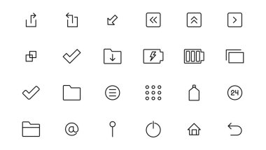 Ui UX simgesi seti, Web ve mobil kullanıcı arayüzü simgesi koleksiyonu. Taslak simgesi