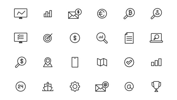 Business and Finance line icons set. Businessman outline icons collection. Money, investment, teamwork, meeting, partnership, meeting, work success.Outline icon 